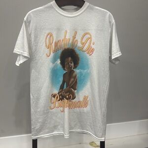 Biggie Smalls Notorious BIG White Graphic Ready to Die Tee Shirt.  Sz M
